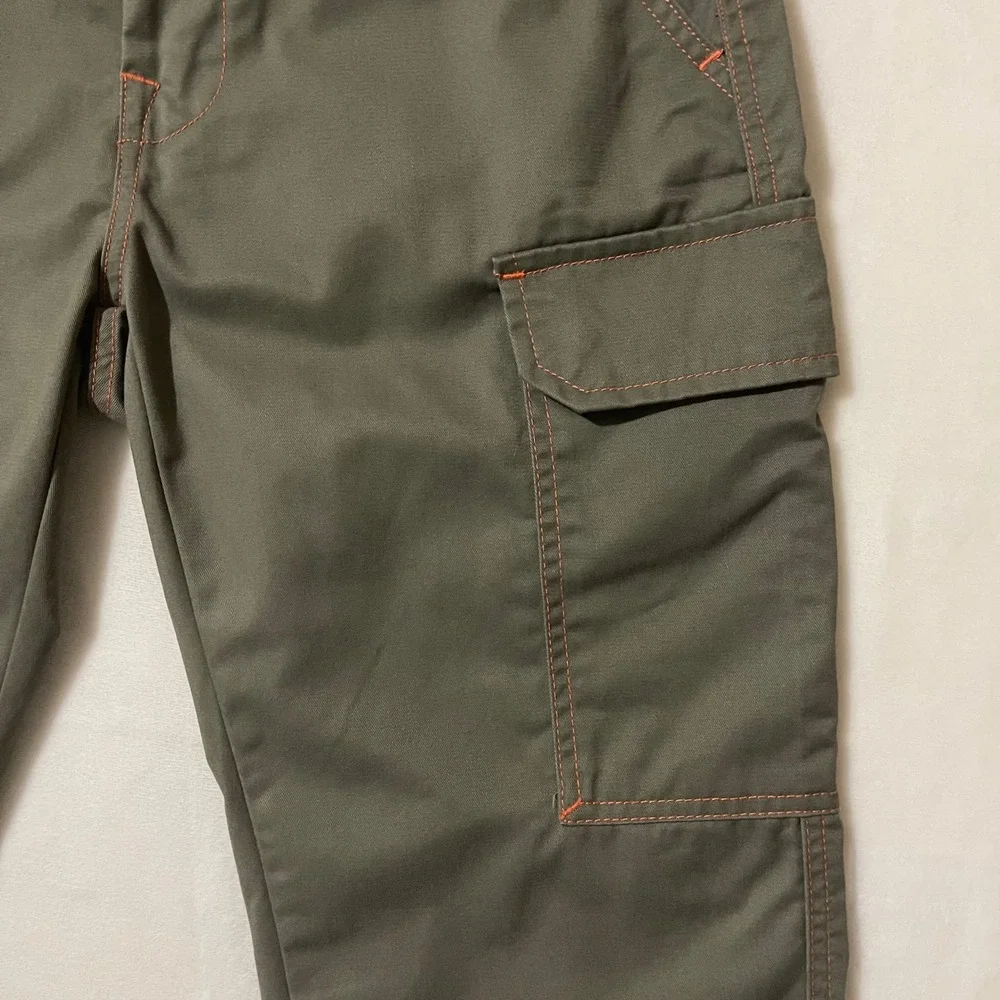 True Religion Mens‎ Cargo Pants Kalamata Papaya Orange Contrast Stitch Size 28